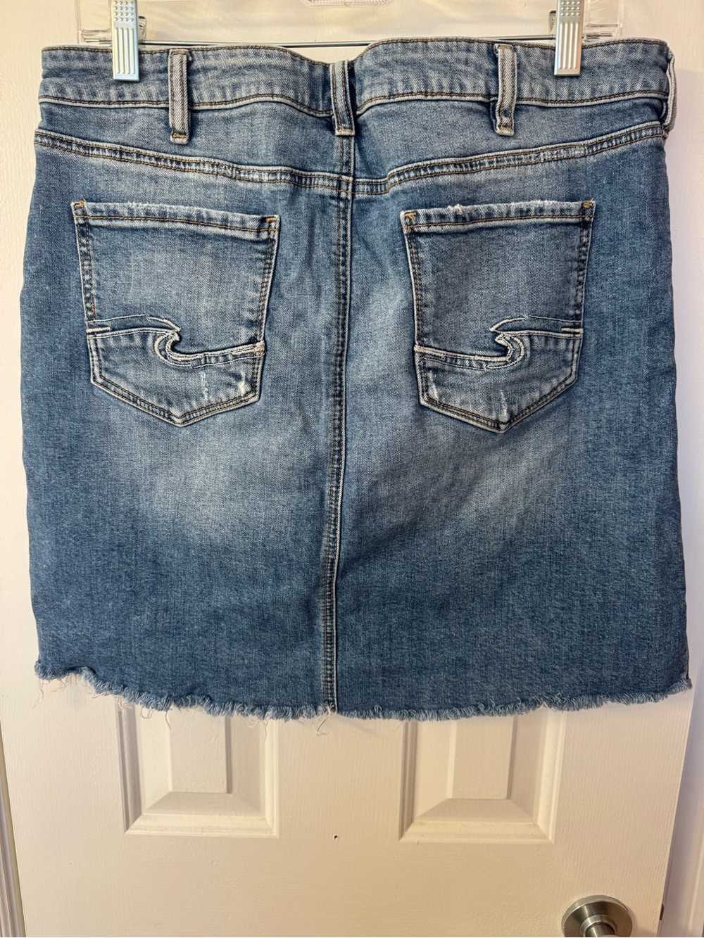 Denim Distressed Skirt